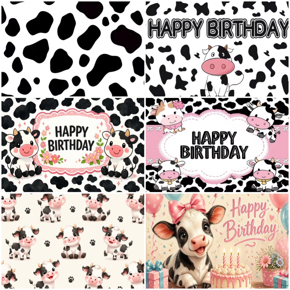 Banner Kids Toys - Black White Cow Birthday Party Decoration