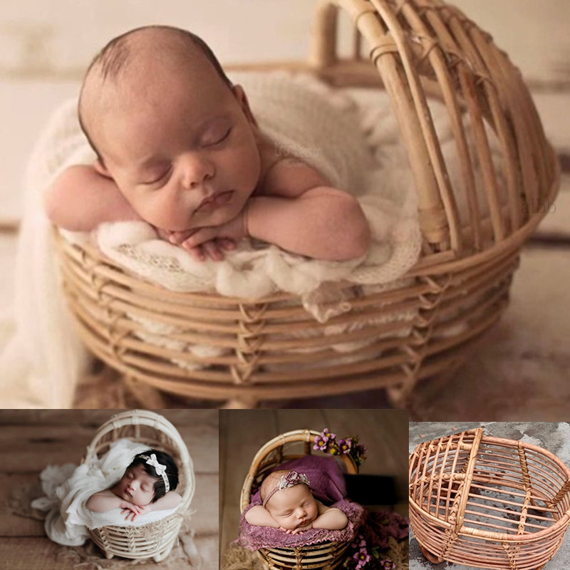 Kids Toys Store - Newborn Photography Props Rattan Round Container