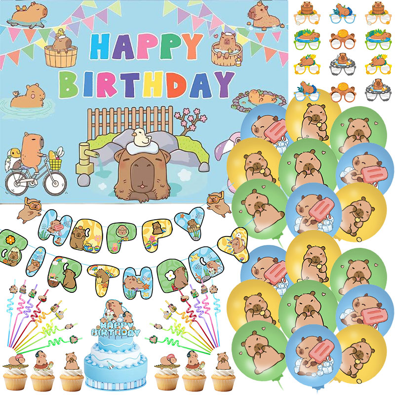 Banner Kids Toys - Cartoon Capybara Party Supplies Capybara Birthday