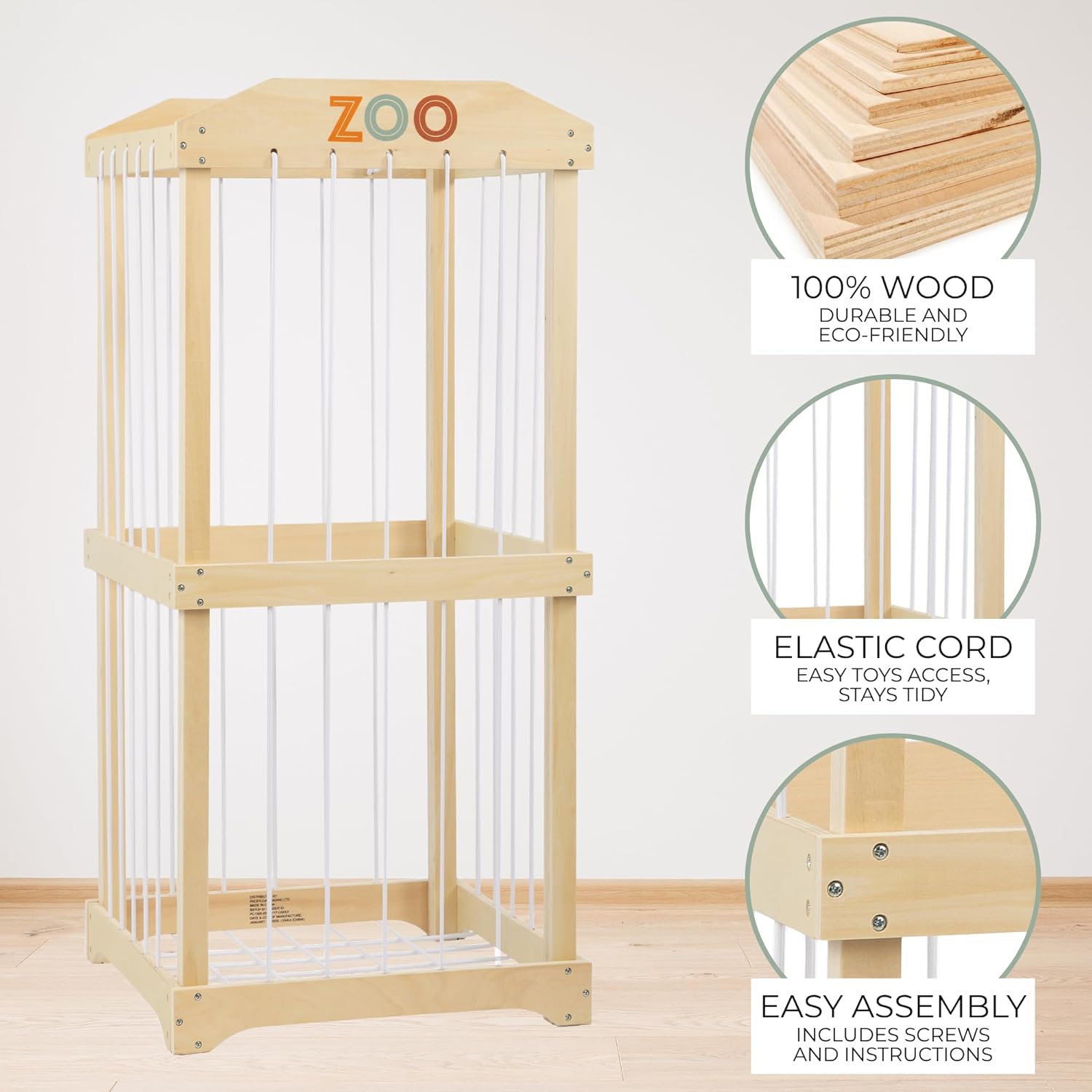 Easy Assembly Large Wooden Plu - Kids Storage Toys ulasan dan harga