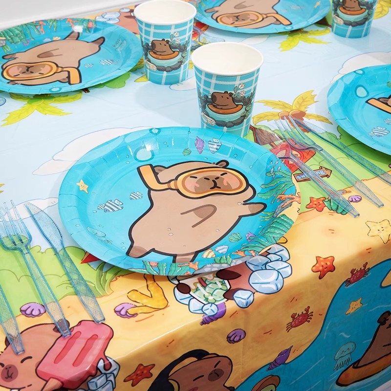Cartoon Capybara Party Supplie - Banner Kids Toys ulasan dan harga