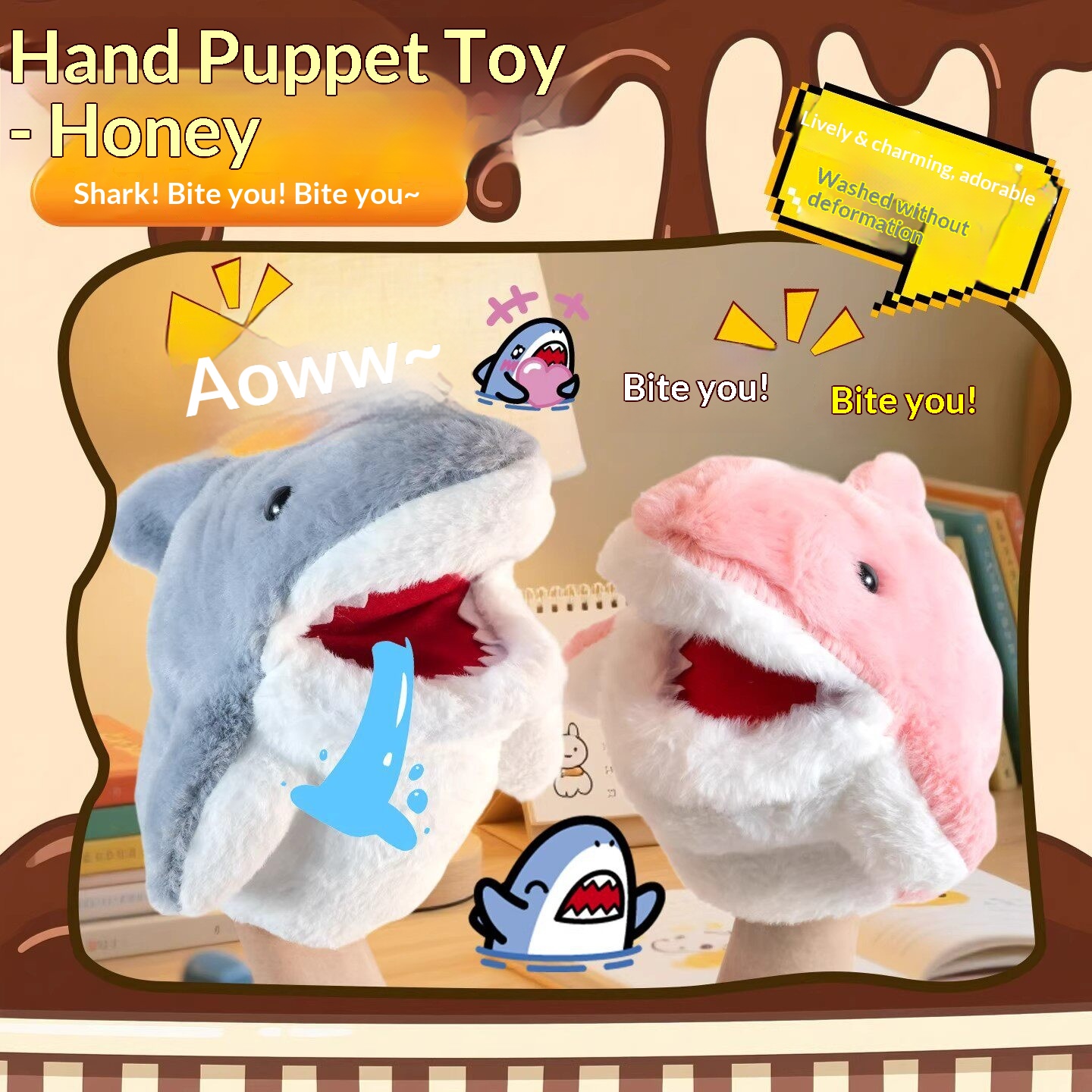 Shark Hand Puppet Plush Shark  - Kids Toys And Games ulasan dan harga