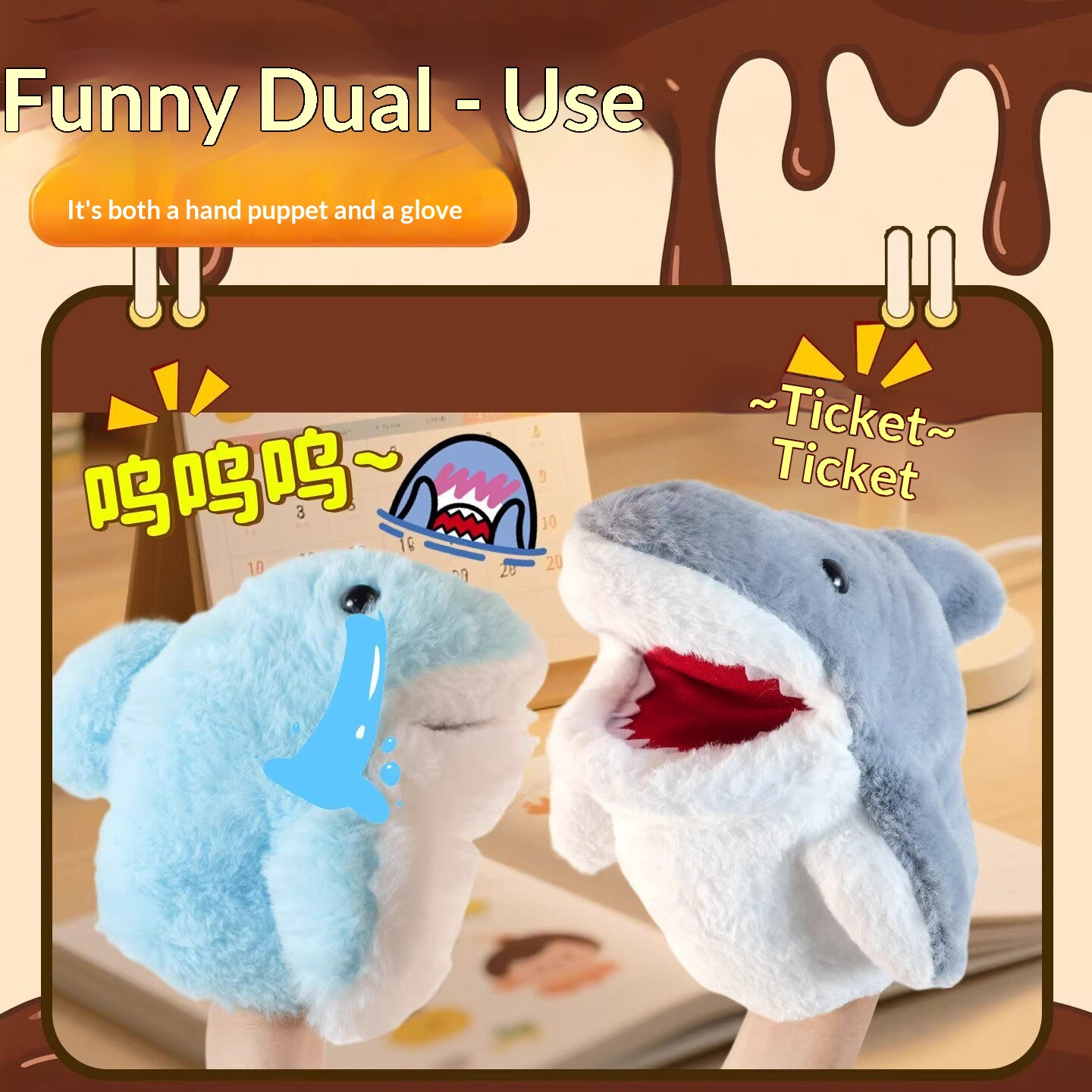 Shark Hand Puppet Plush Shark  - Kids Toys And Games ulasan dan harga