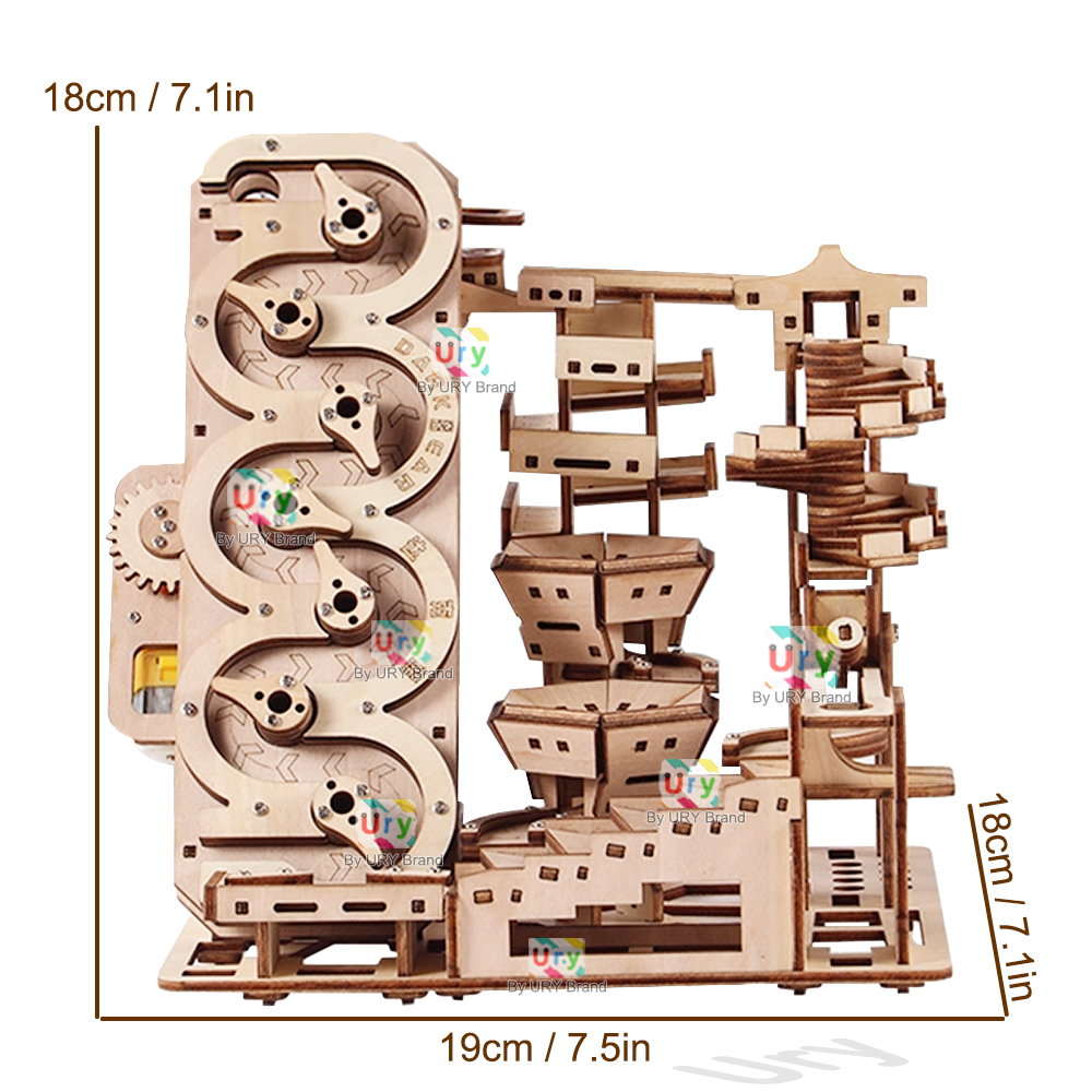 Ury 3D Wooden Puzzle Electric  - Marble Run Set ulasan dan harga
