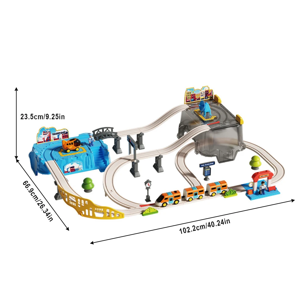 Airport Themed Train Track Toy - Kids Storage Toys ulasan dan harga