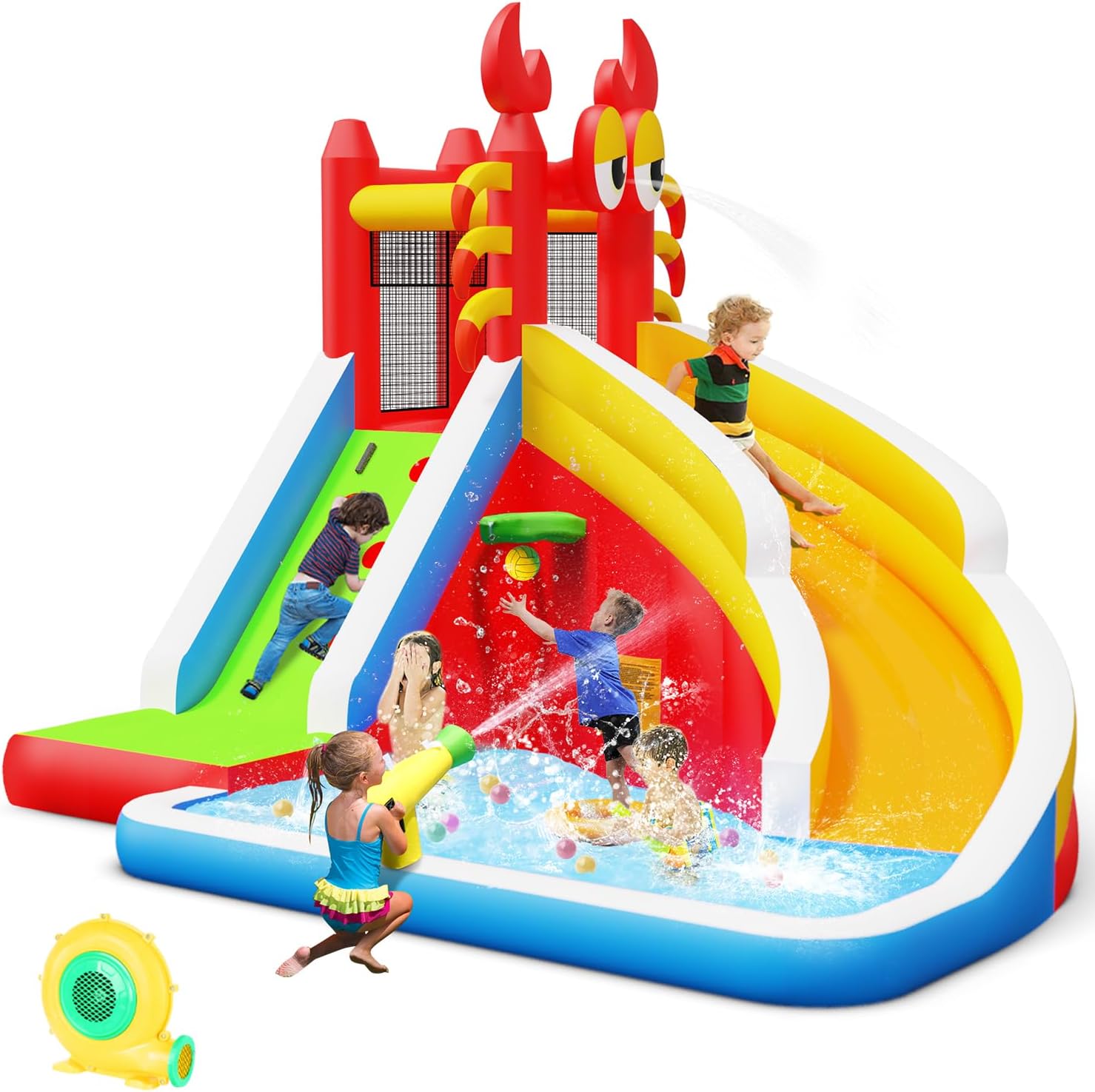 Large Inflatable Bounce House  - Basketball Hoop Kids Indoor ulasan dan harga