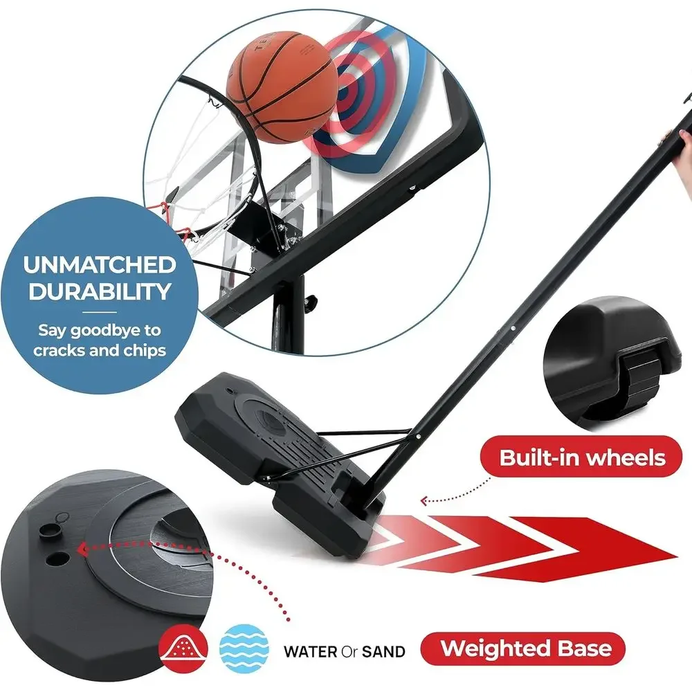 Adjustable 44 Shatterproof Bas - Basketball Hoop Kids Indoor ulasan dan harga