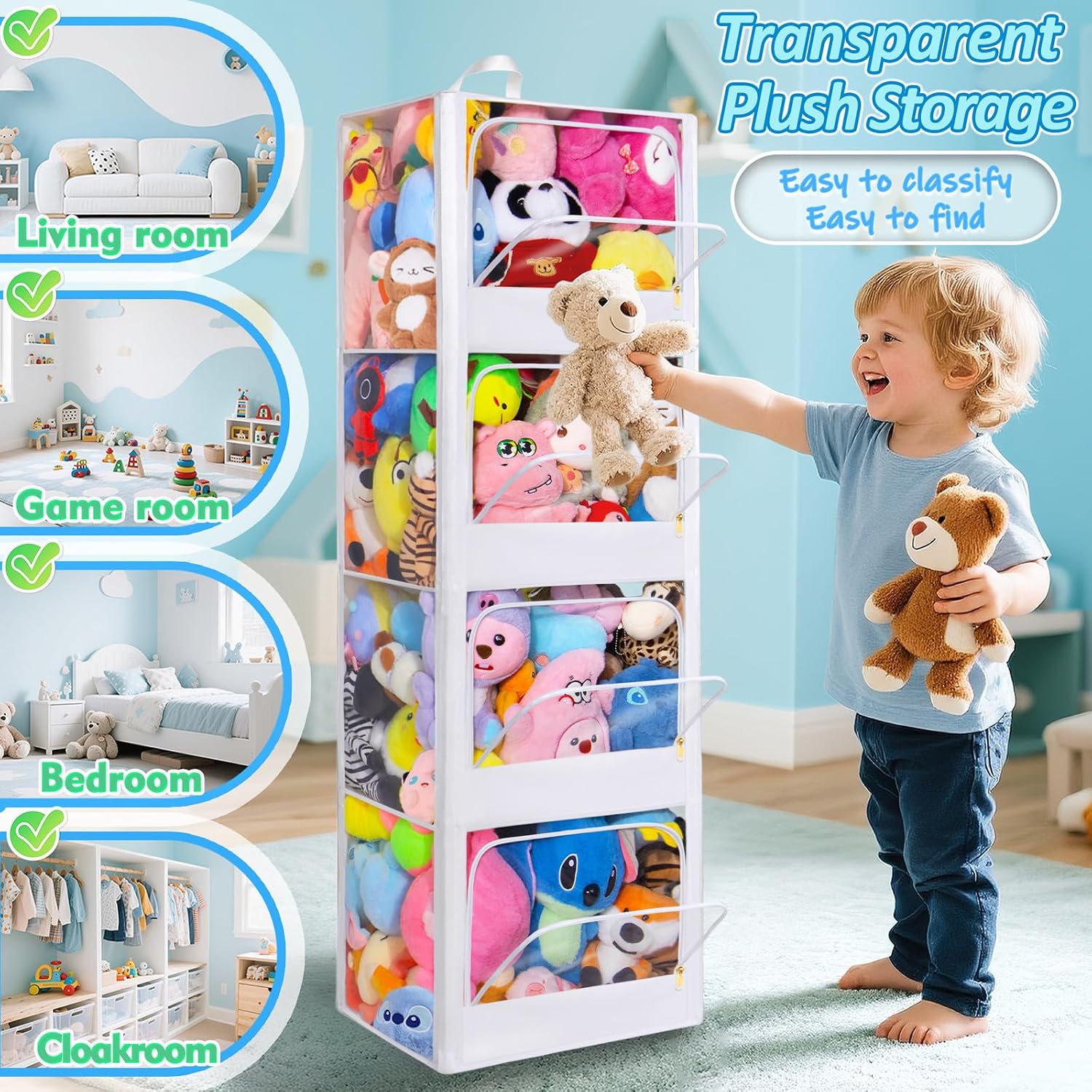 4-Tier Transparent Zipper Dust - Kids Storage Toys ulasan dan harga