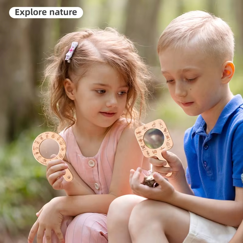 Wooden Magnifying Glass for Ki - Kids Toys Learning ulasan dan harga