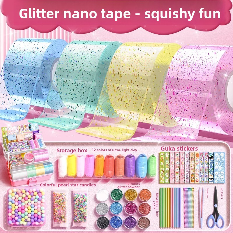 Glitter Nano Glue Set Bubble B - Slime Making Kit ulasan dan harga