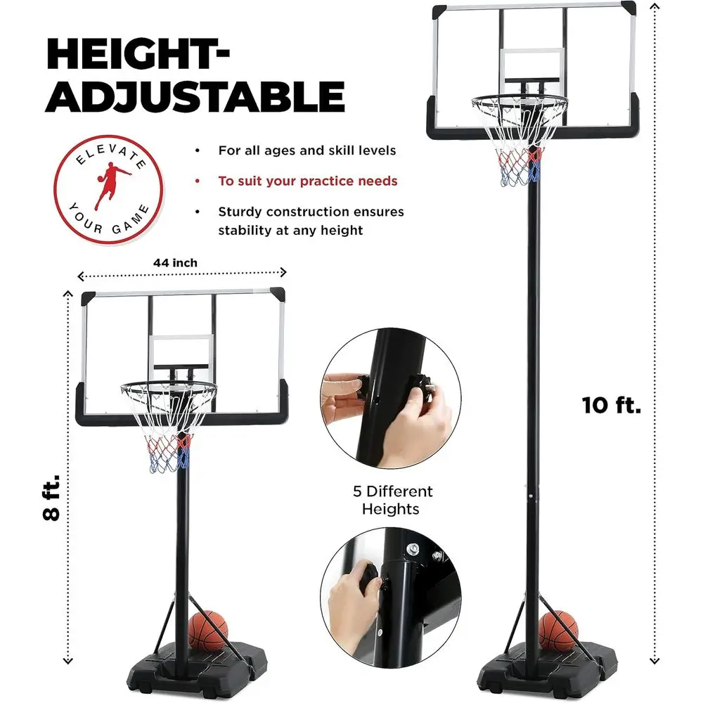 Adjustable 44 Shatterproof Bas - Basketball Hoop Kids Indoor ulasan dan harga